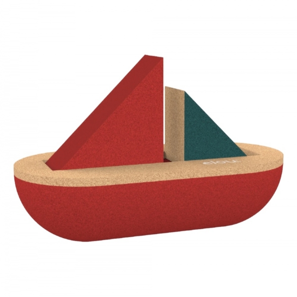 ELOU CORK Sailing Boat - Red/Green
