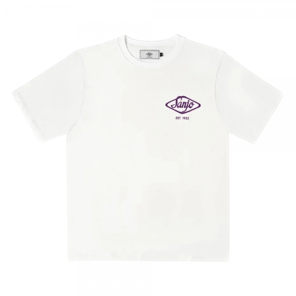 SANJO Flocked Logo T-Shirt - White