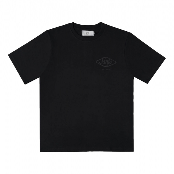 SANJO T-Shirt Flocked Logo - All Black