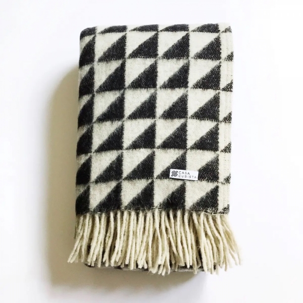 CASA CUBISTA Triangle Wool Blanket -...