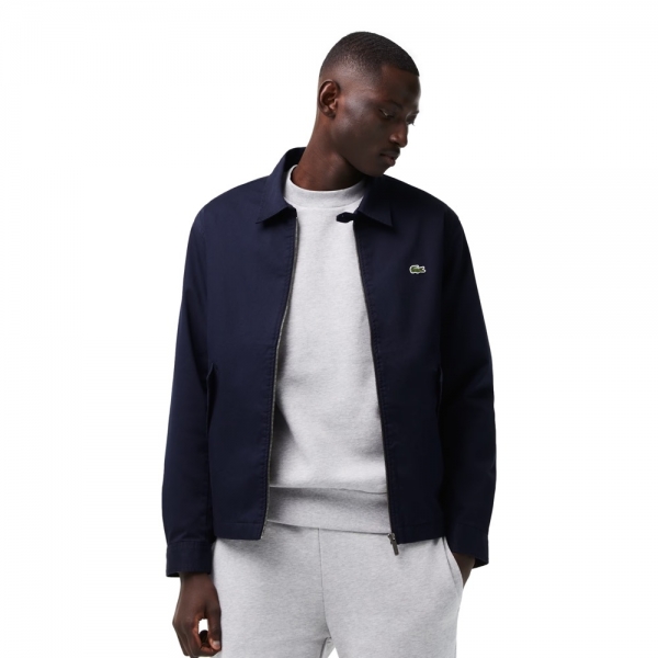 Lacoste short zip hot sale cotton twill jacket