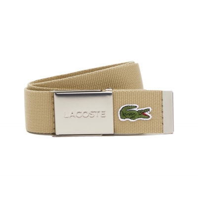 LACOSTE Woven Fabric Belt -...