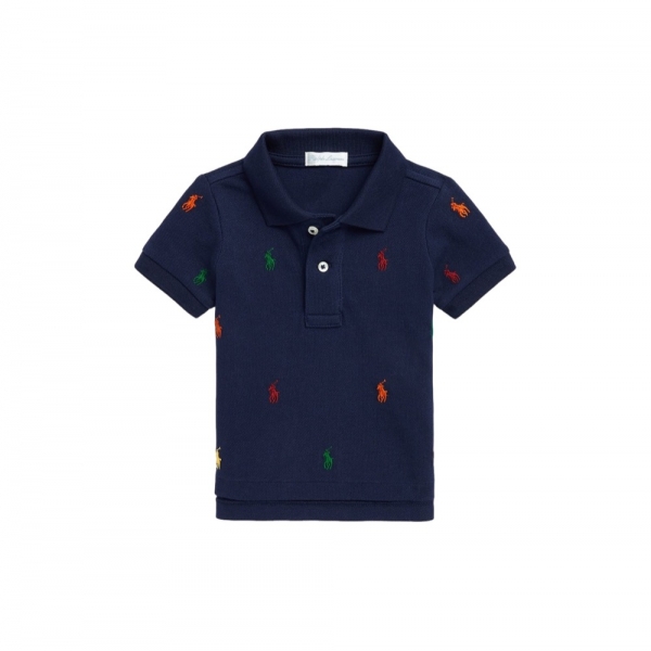 POLO RALPH LAUREN Baby Short Sleeve Polo Shirt - Navy - Mau Feitio