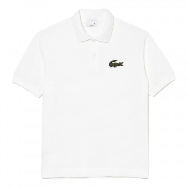 LACOSTE Polo Unisex Loose Fit - Blanc