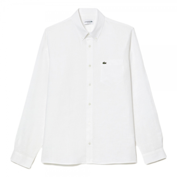 LACOSTE Linen Casual Shirt - Blanc