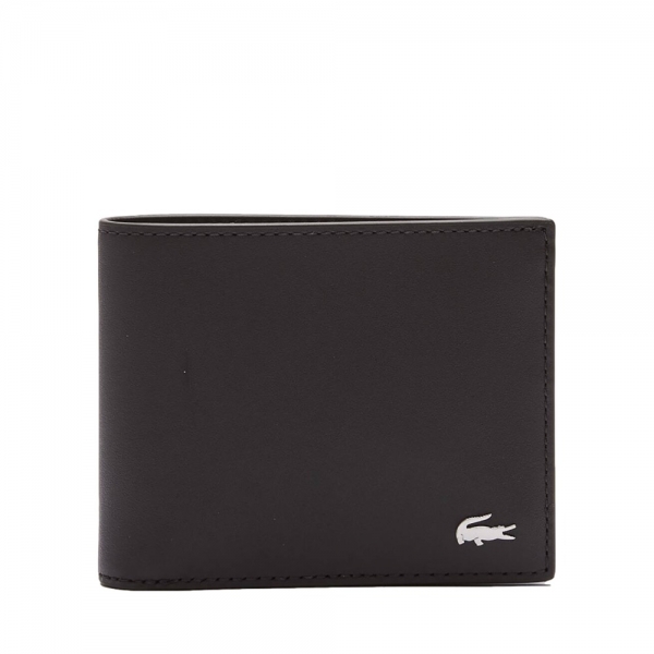 LACOSTE Billfold Leather Wallet - Marron