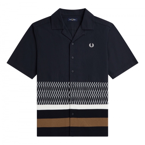 FRED PERRY Camisa Knitted Panel...
