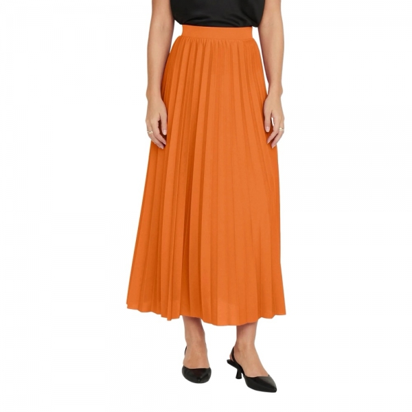 ONLY Melisa Plisse Skirt - Orange Peel