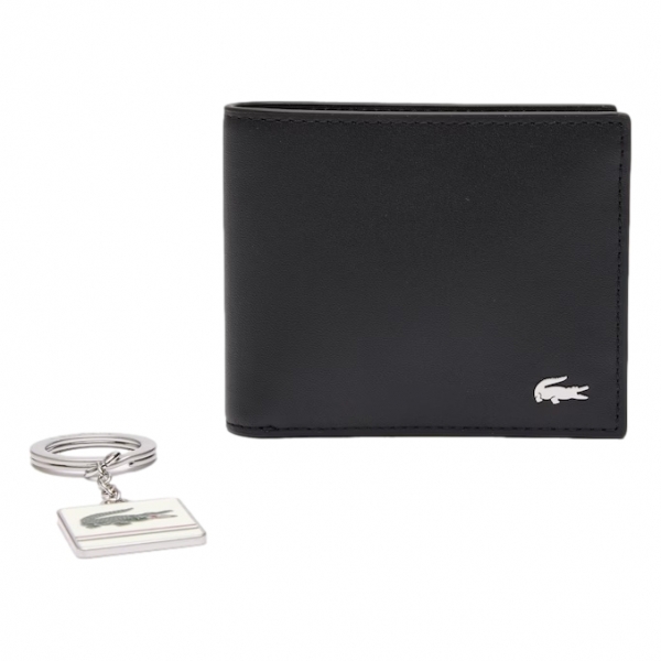 LACOSTE Wallet and Key Chain - Noir