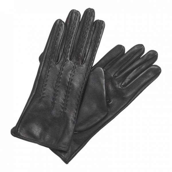 VILA Laura Leather Gloves - Black