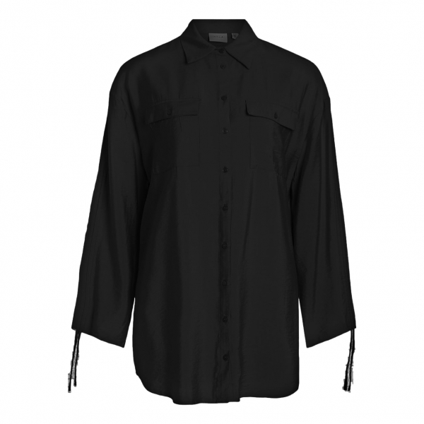 VILA Camisa Klaria Oversize L/S - Black