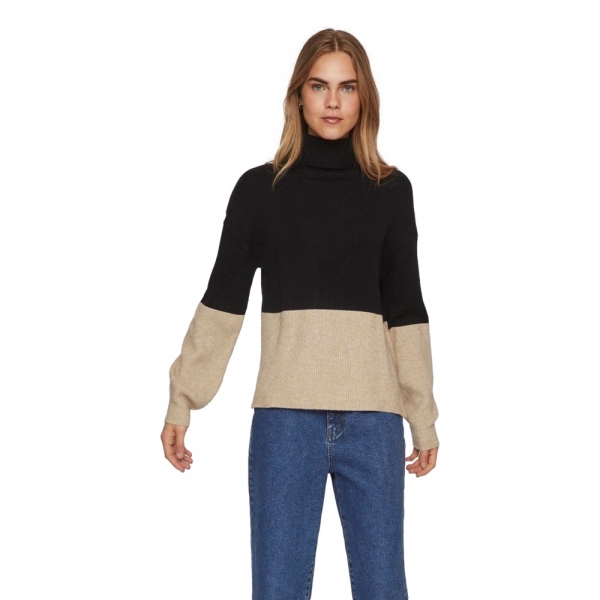 VILA Noos Ril Blocking Knit L/S -...