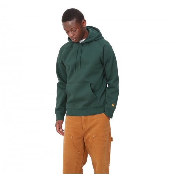 Carhartt-WIP Chase Hooded Zip Sweatshirt - Discovery Green I Urban