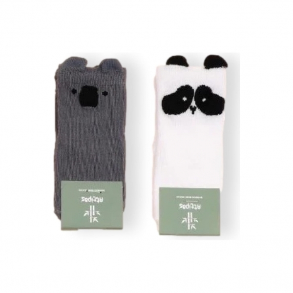 ATTIPAS Koala+Panda Socks - White/Grey