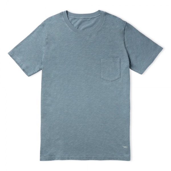+351 Reversible Rib T-Shirt - Sky Blue