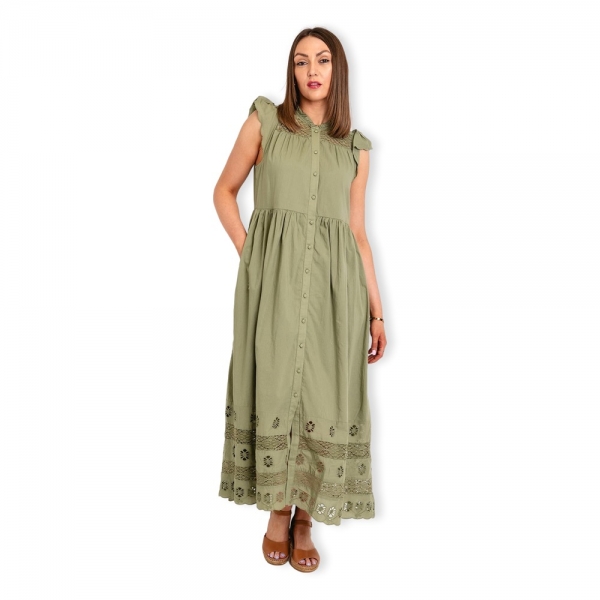 YAS Olivia Long Dress - Oil Green