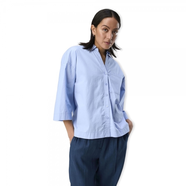 OBJECT Camisa Demi 3/4 - Brunnera Blue