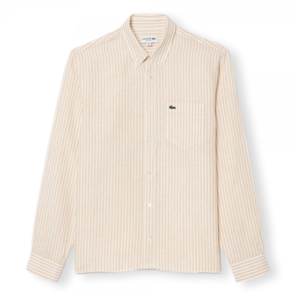 LACOSTE Regular Fit Linen Shirt -...