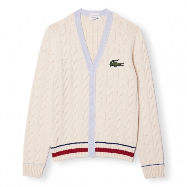 LACOSTE Cotton Cable Knit Cotton -...