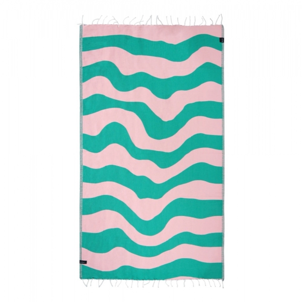 FUTAH Beach Towel Mustique - Green/Pink