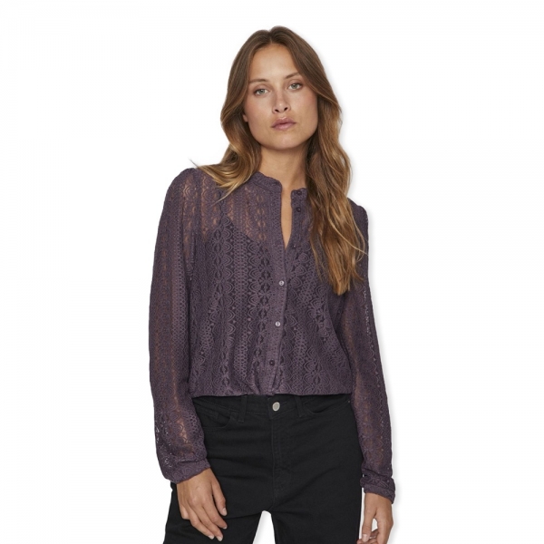 VILA Noos Camisa Chikka Lace L/S -...