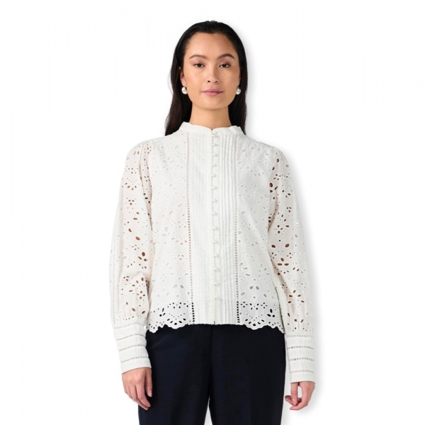 YAS Noos Alessia Shirt L/S - Star White