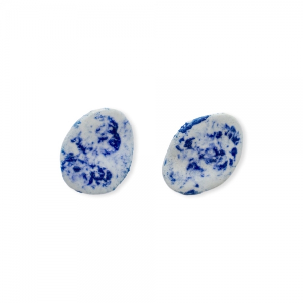 PRELUDE CERAMICS Tile Earrings - Blue