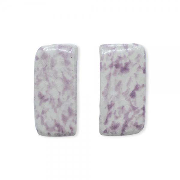 PRELUDE CERAMICS Tile Earrings - Rose