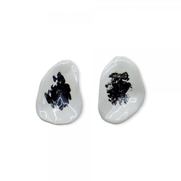 PRELUDE CERAMICS Tile Earrings - Black