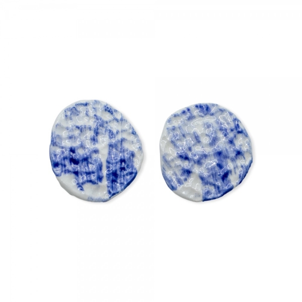 PRELUDE CERAMICS Tile Earrings - Blue