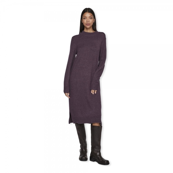 VILA Noos Ril Crew Dress - Plum Perfect