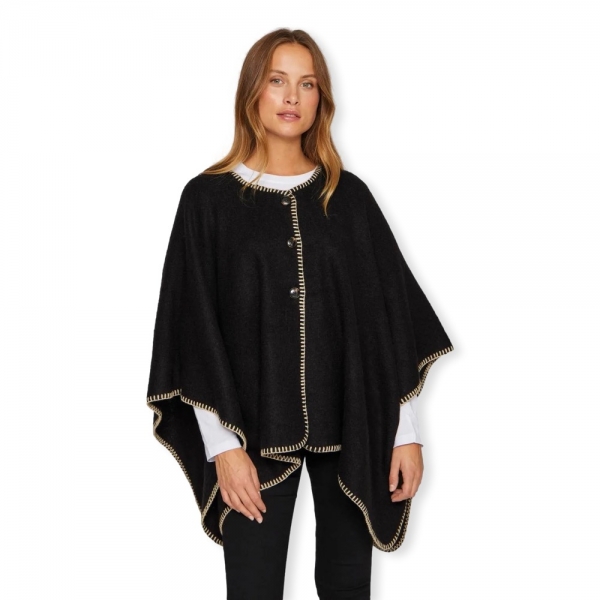 VILA Sandel Cape - Black