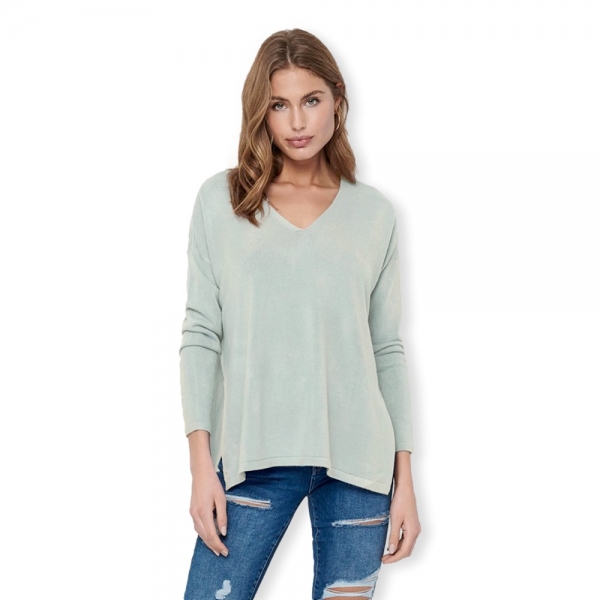 ONLY Amalia Knit L/S - Aqua Gray