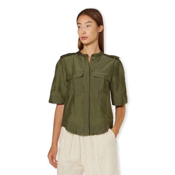 VILA Alinine Shirt 2/4 - Ivy Green