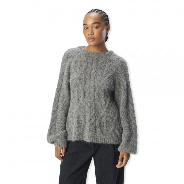 OBJECT Smilla Knit - Medium Grey Melange