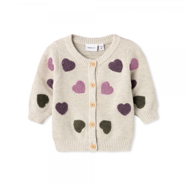 NAME IT Heart Baby Cardigan - Peyote...