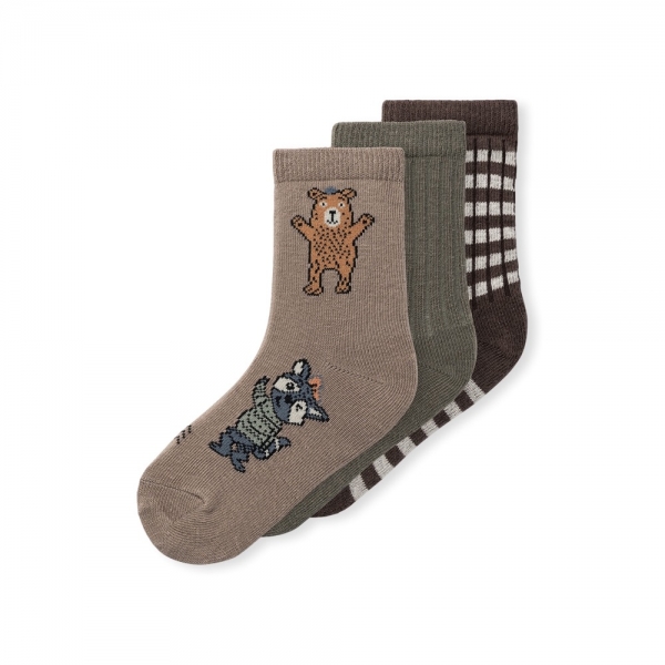 NAME IT 3 Socks Pack - Brechene/Tea Leaf