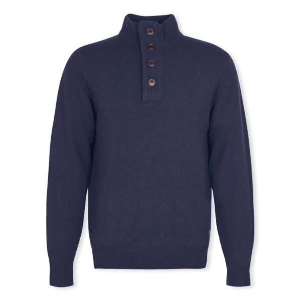 BARBOUR Malha Patch Half Zip - Navy