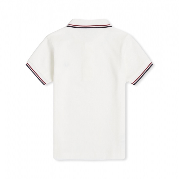 FRED PERRY Kids Polo SY3660 White Burnt Red Navy Mau Feitio