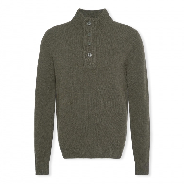 BARBOUR Patch Half Zip Knit - Seaweed