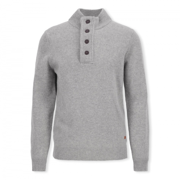 BARBOUR Patch Half Zip Knit - Stone