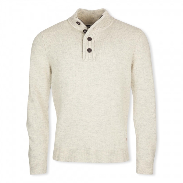 BARBOUR Patch Half Zip Knit - Pearl