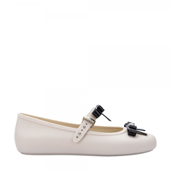 MELISSA Soft Ballerina Bow - Beige/Black