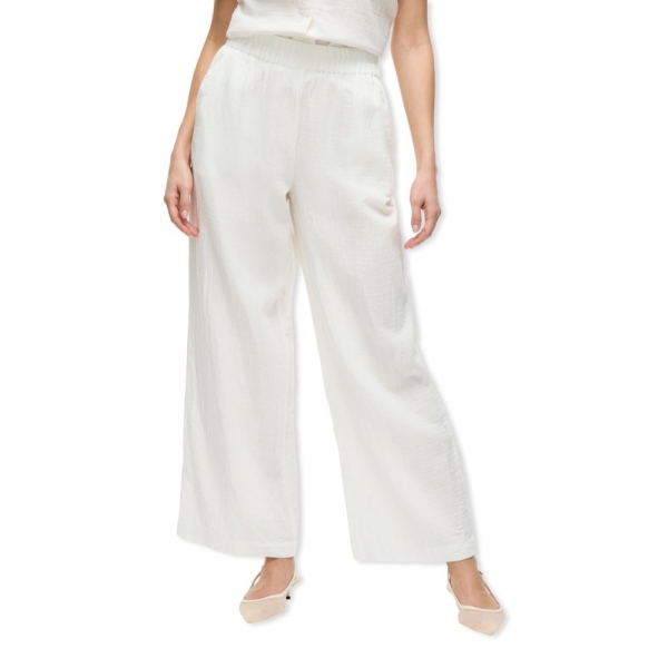 VILA Lania Wide Trousers - Snow White