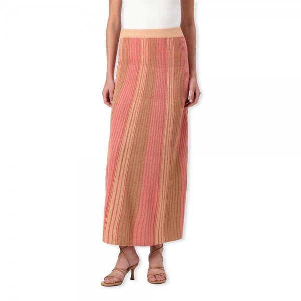 VILA Melvina Gitter Skirt - Aurora Red