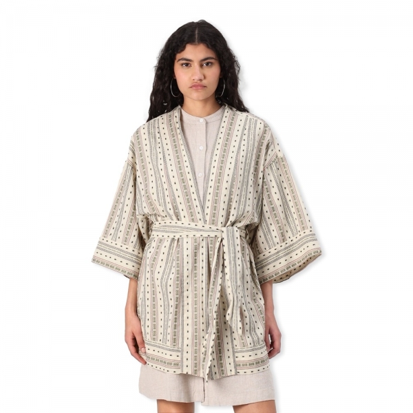 VILA Senso Kimono - Birch/Embroidery