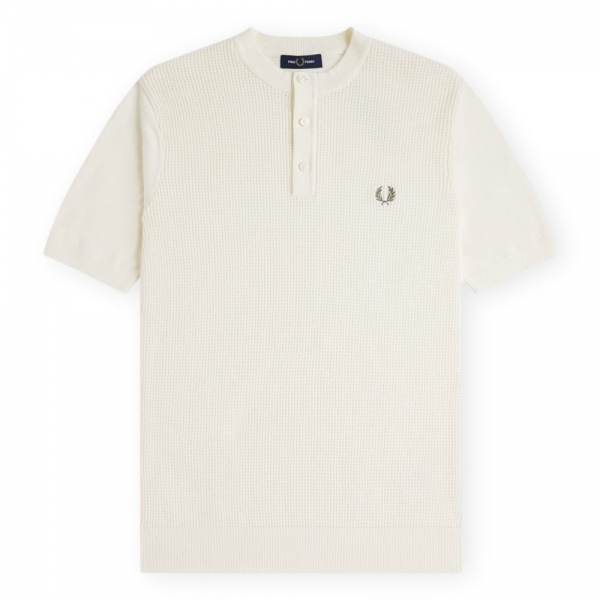 FRED PERRY Waffle Stitch Henley Shirt...