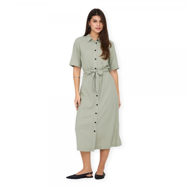 ONLY Vestido Caro Linen - Tea