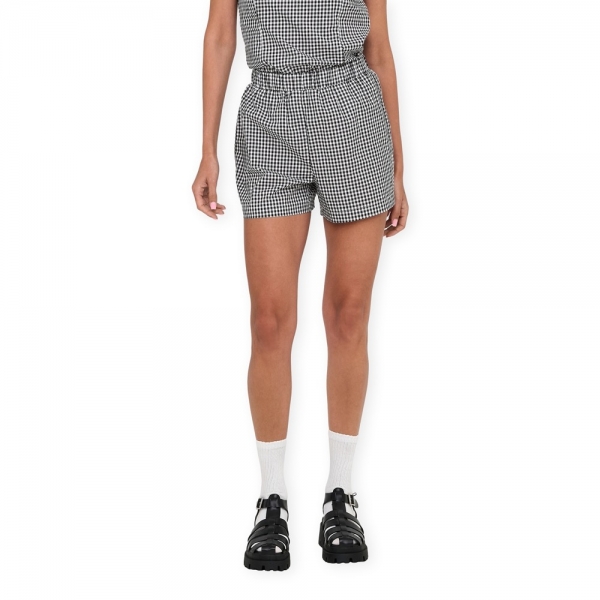ONLY Maye Check Shorts - Black/White