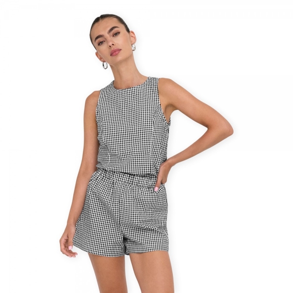 ONLY Top Maye Check - Black/White